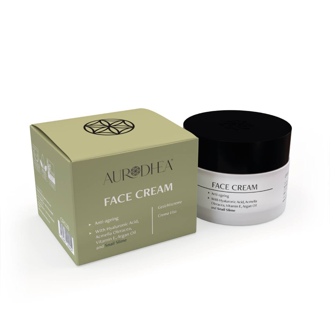 Crema viso anti-age alla Bava di Lumaca 50 ml | Arricchita con Acido Ialuronico, Acmella Oleracea, Olio di Argan e Vitamina E
