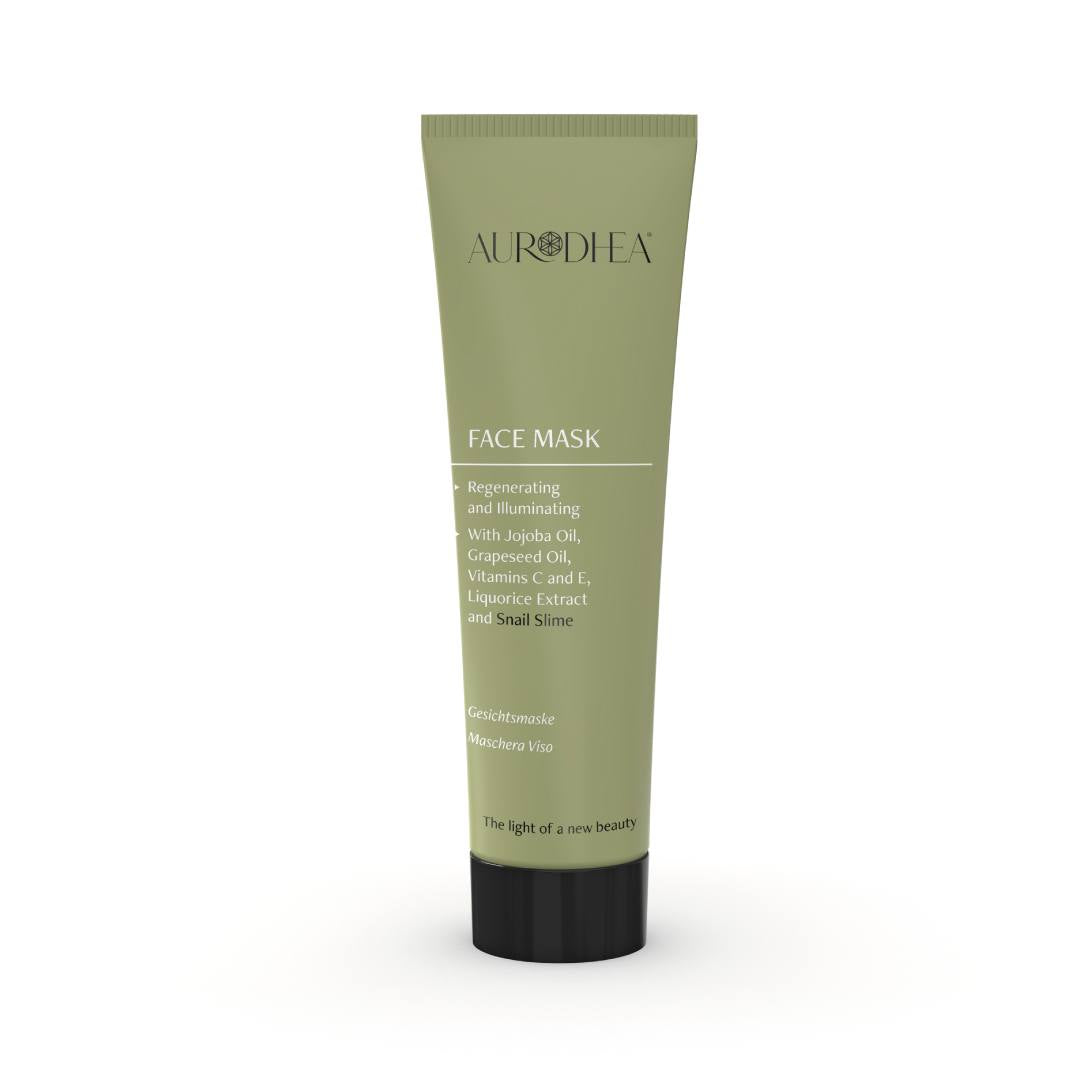 Maschera viso illuminante e schiarente alla Bava di Lumaca - 50 ml 50 ml | Arricchita con Vitamine C ed E, Olio di Jojoba, Olio di Vinaccioli ed estratto di Liquirizia